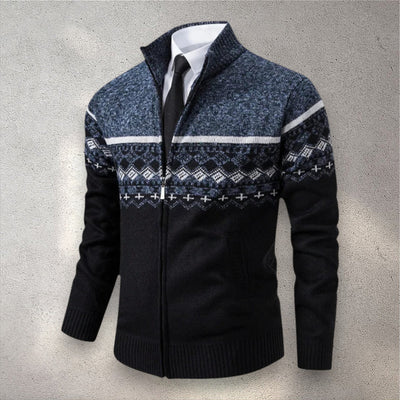 The Levan Fair Isle Cardigan | Cárdigan con cremallera y patrón jacquard