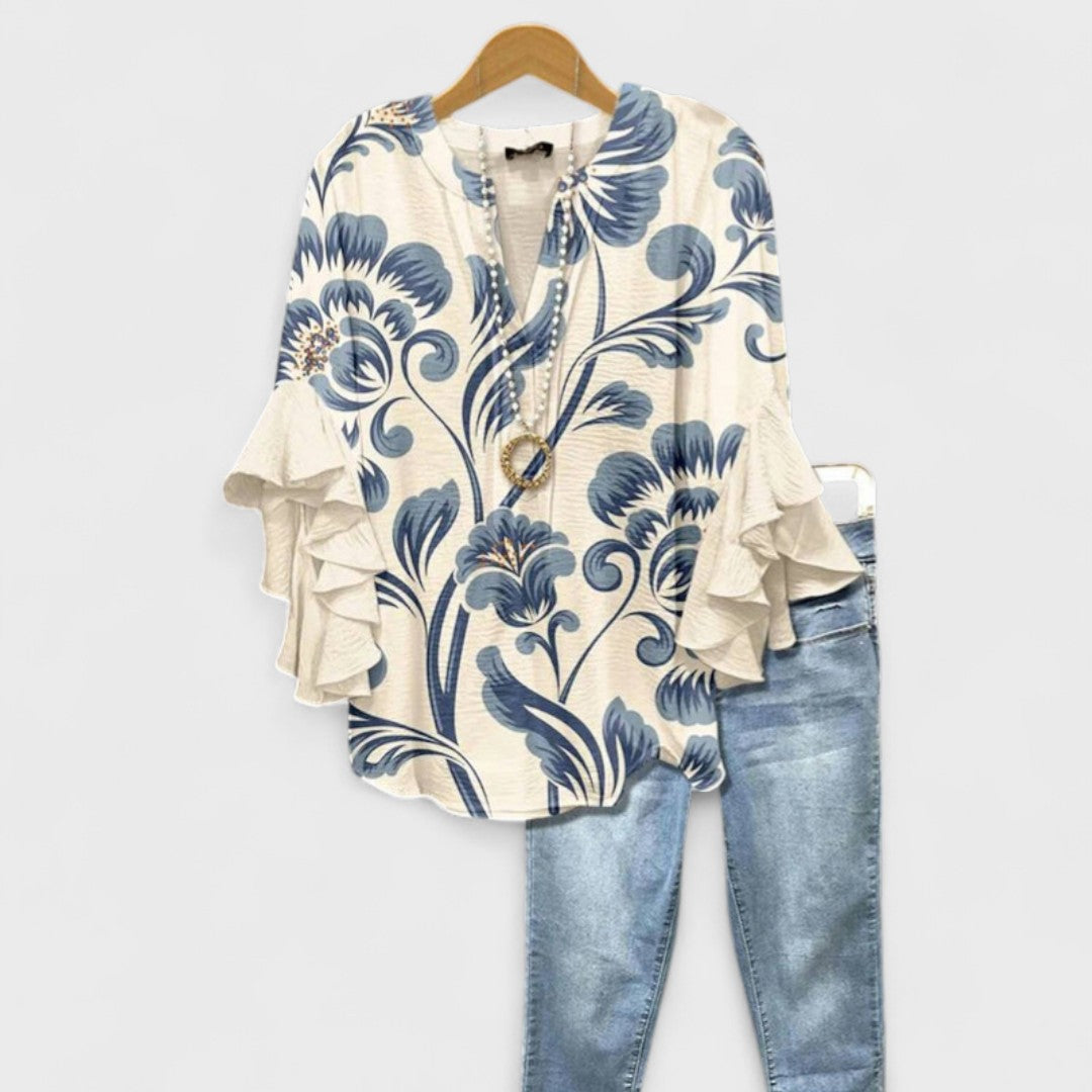 Isabella™ | Blusa con Estampado Floral Elegante