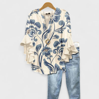 Isabella™ | Blusa con Estampado Floral Elegante