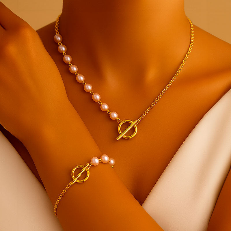 Collar y Pulsera Indira - Dorado