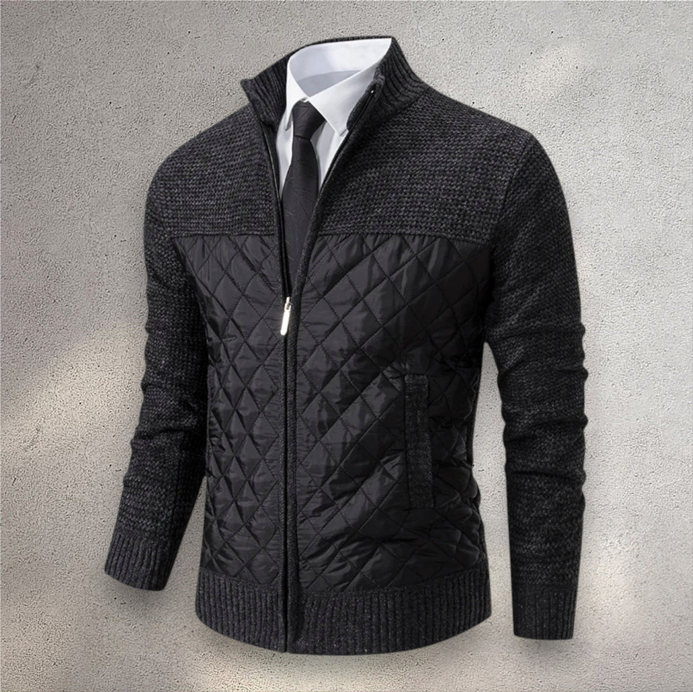 The Levan Knit Jacket | Cazadora acolchada con paneles de punto