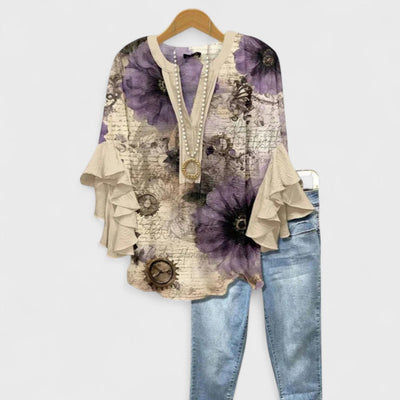 Isabella™ | Blusa con Estampado Floral Elegante