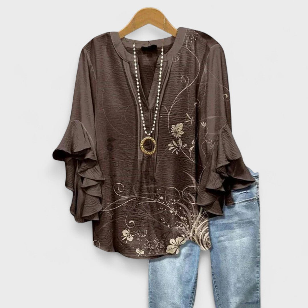 Isabella™ | Blusa con Estampado Floral Elegante
