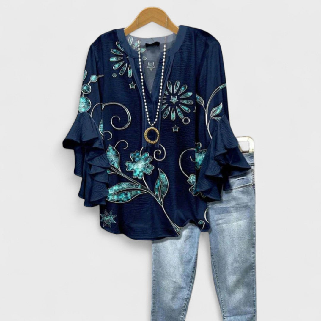 Isabella™ | Blusa con Estampado Floral Elegante