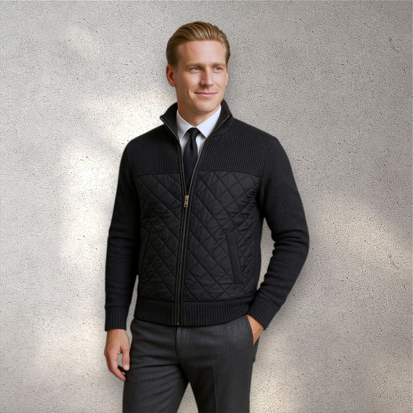 The Levan Knit Jacket | Cazadora acolchada con paneles de punto