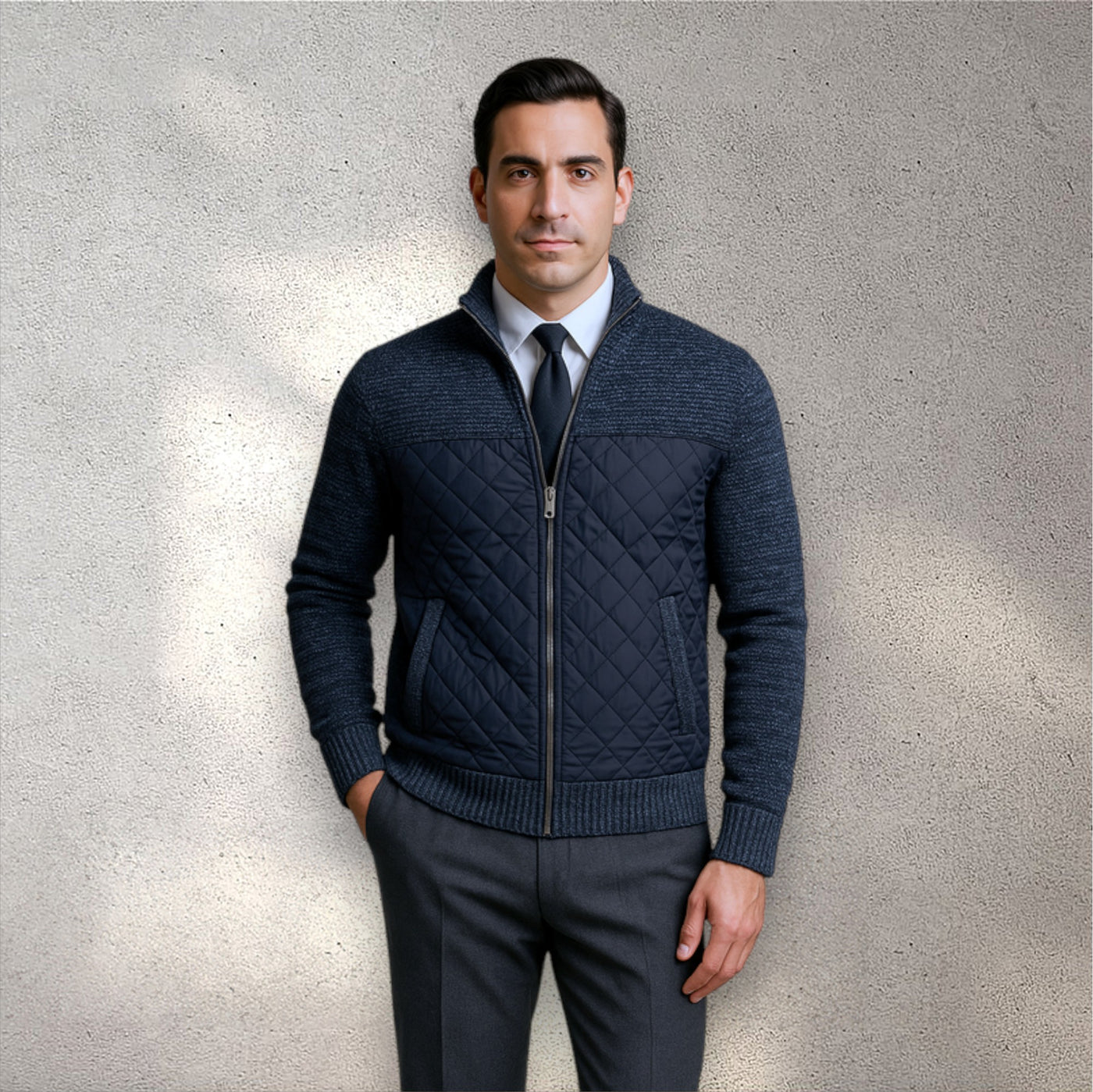 The Levan Knit Jacket | Cazadora acolchada con paneles de punto