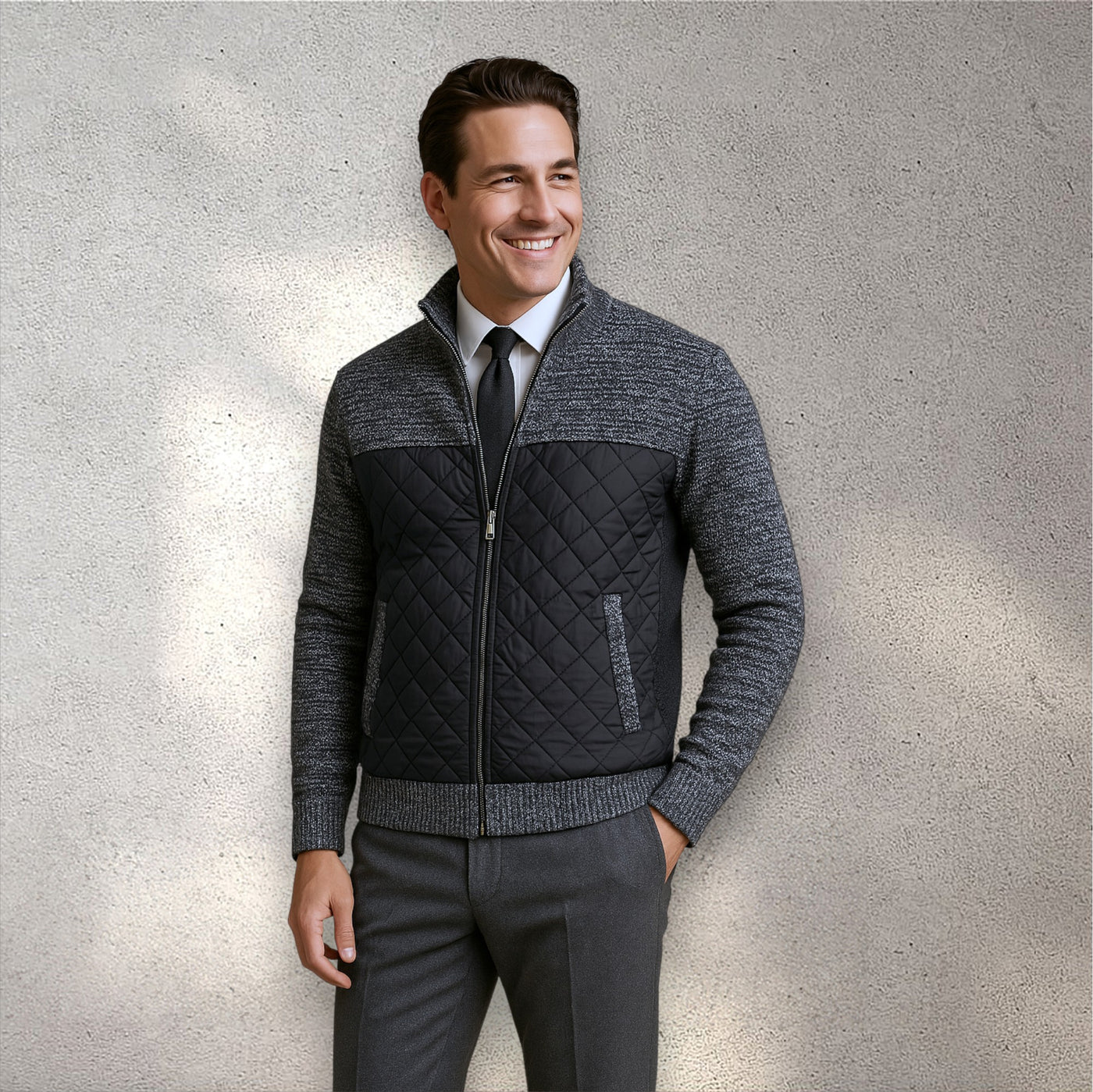 The Levan Knit Jacket | Cazadora acolchada con paneles de punto