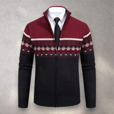 The Levan Fair Isle Cardigan | Cárdigan con cremallera y patrón jacquard