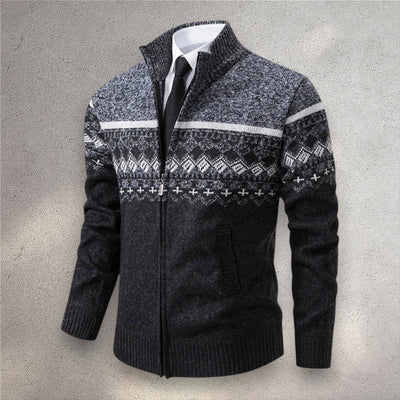 The Levan Fair Isle Cardigan | Cárdigan con cremallera y patrón jacquard