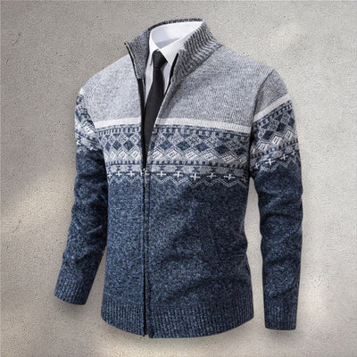 The Levan Fair Isle Cardigan | Cárdigan con cremallera y patrón jacquard