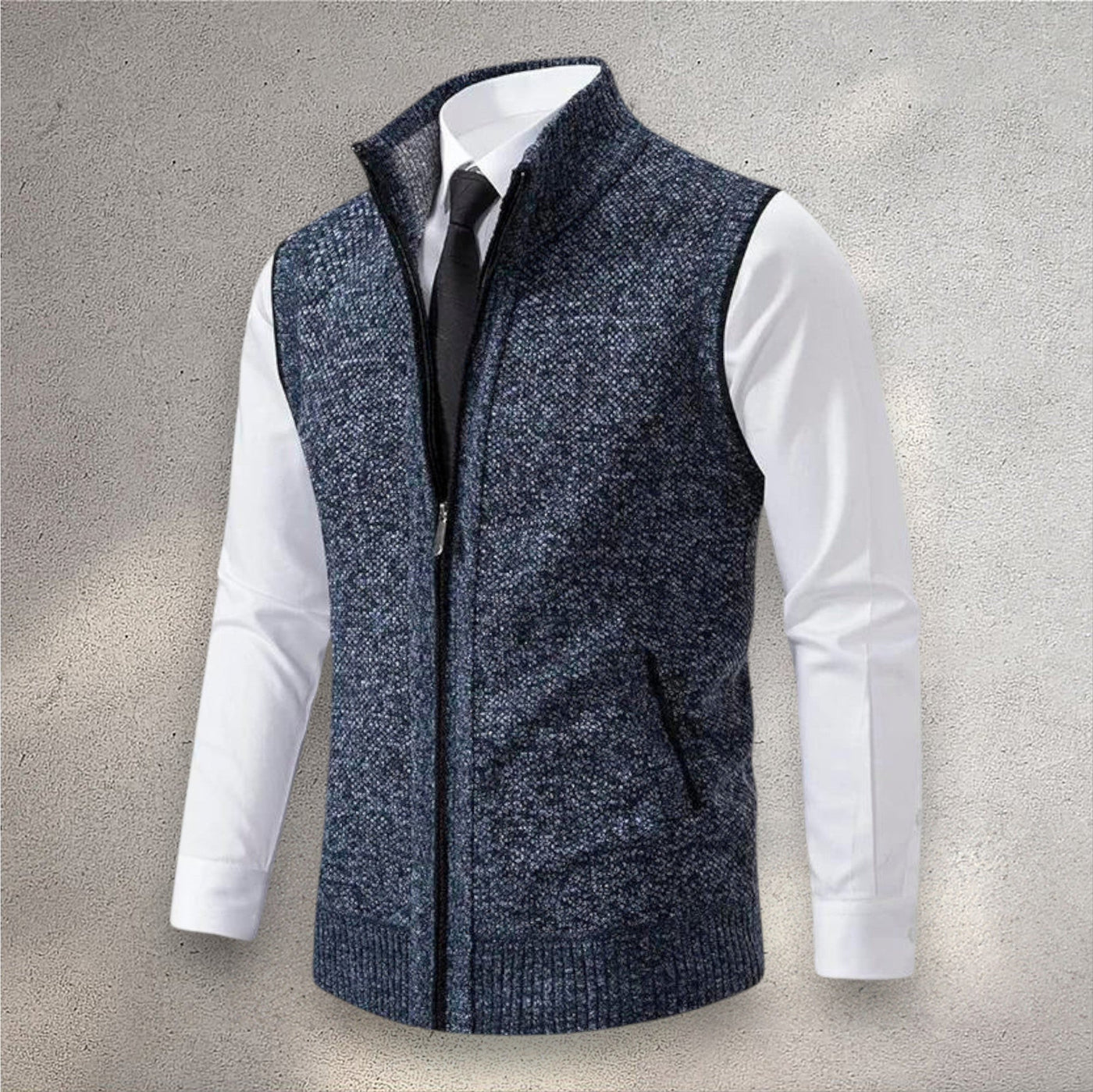 The Levan Knit Vest | Chaleco de punto con cremallera integral