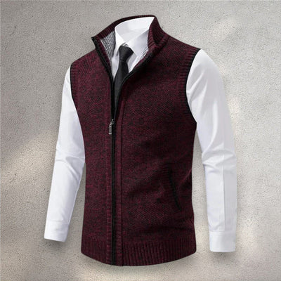 The Levan Knit Vest | Chaleco de punto con cremallera integral